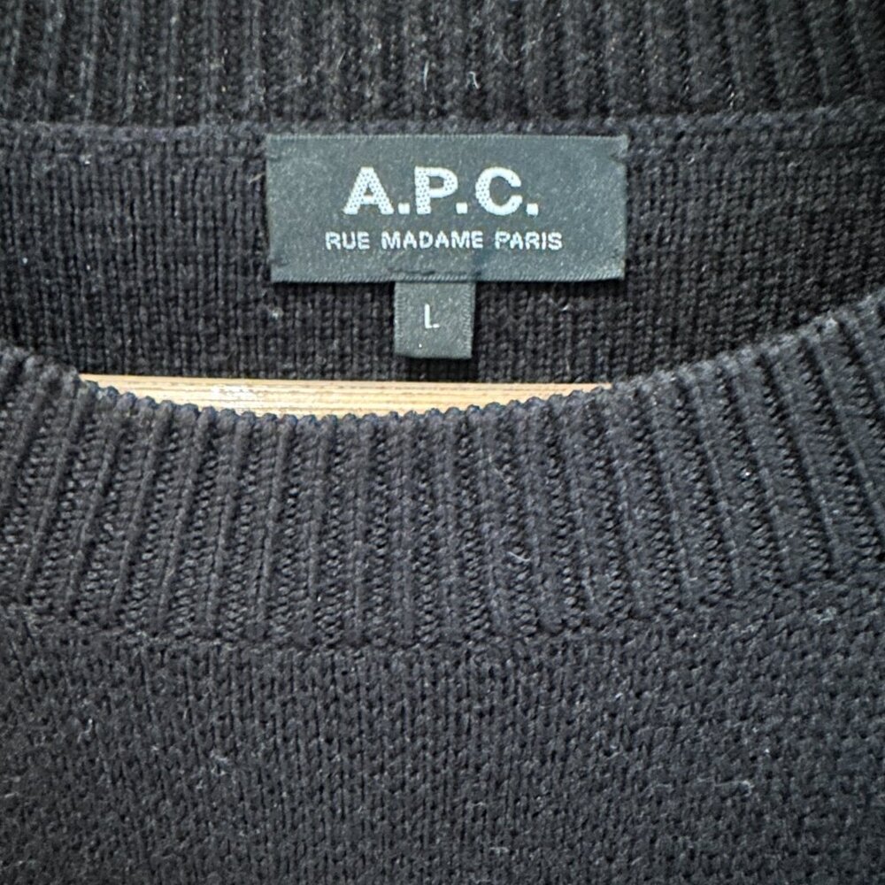 A.P.C. Knit Le Ski Wool Sweater - Size L *Has Hole* - Picture 2 of 4
